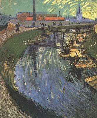 The Roubine du Roi Canal wtih Washerwomen (nn04), Vincent Van Gogh